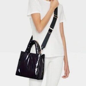 A New Day Midi Boxy Satchel Handbag Crossbody NWT Black